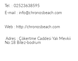 Chronos Beach Otel iletiim bilgileri